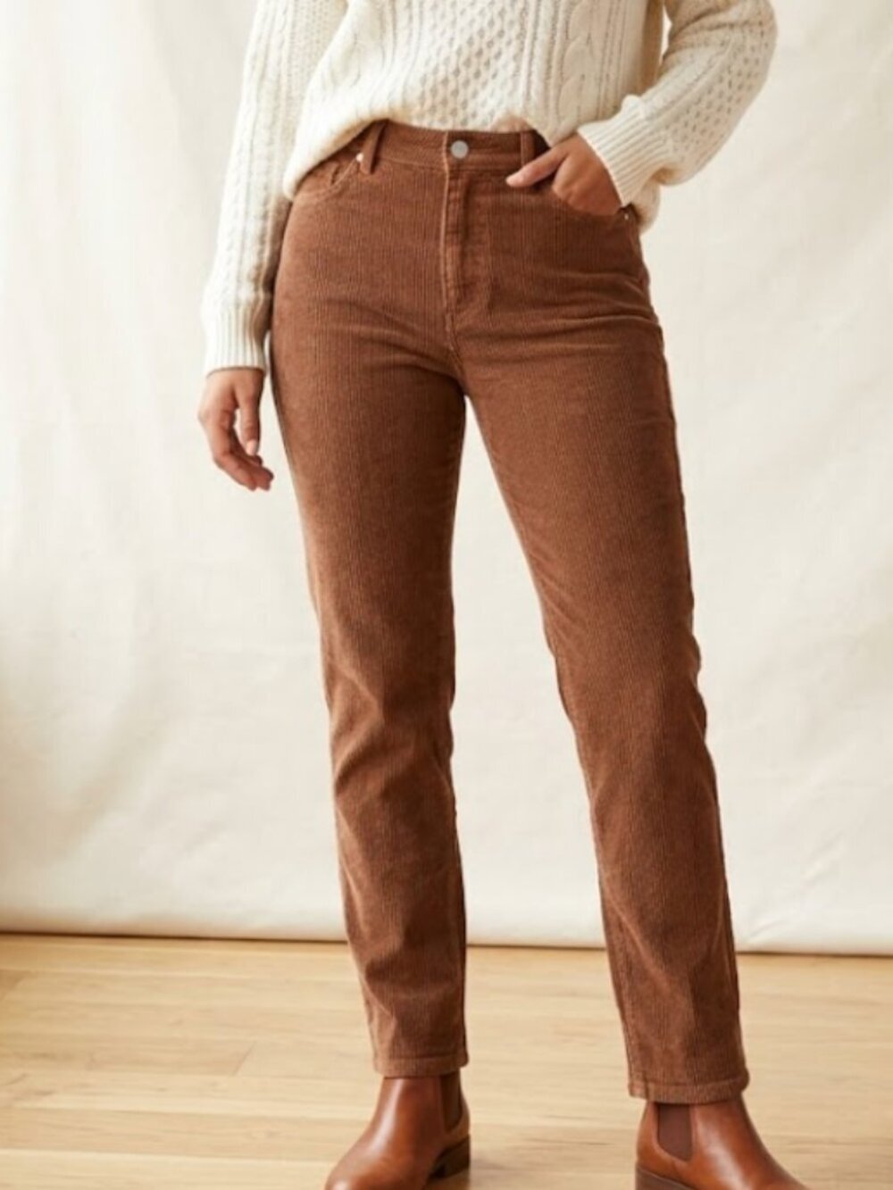 BDG Brown Corduroy Mom Jeans Size 27 High Rise Straight Leg Vintage